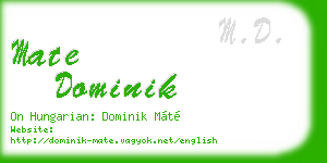 mate dominik business card